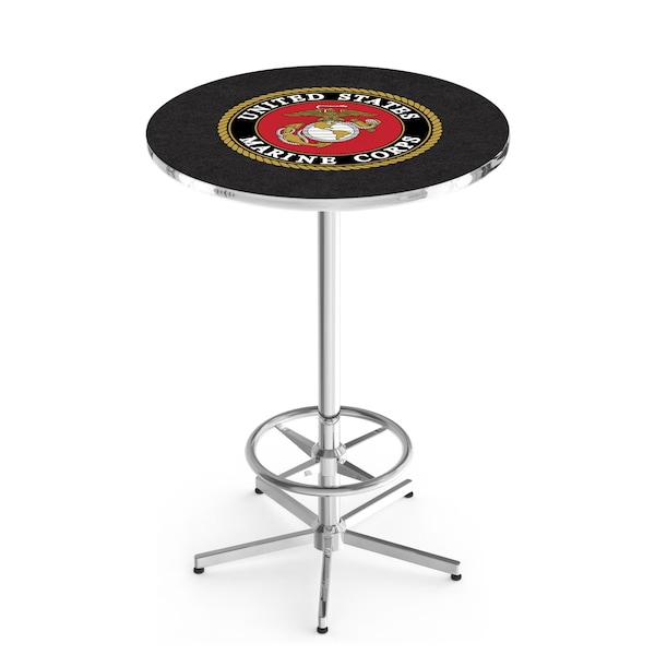 42" Chrome U.S. Marines Pub Table